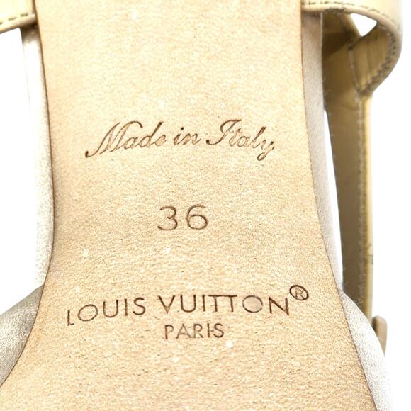 Louis Vuitton Mirage Blossom Slingback Heels Satin Crystals Gold EU 36 US 5.5 - Picture 7 of 10